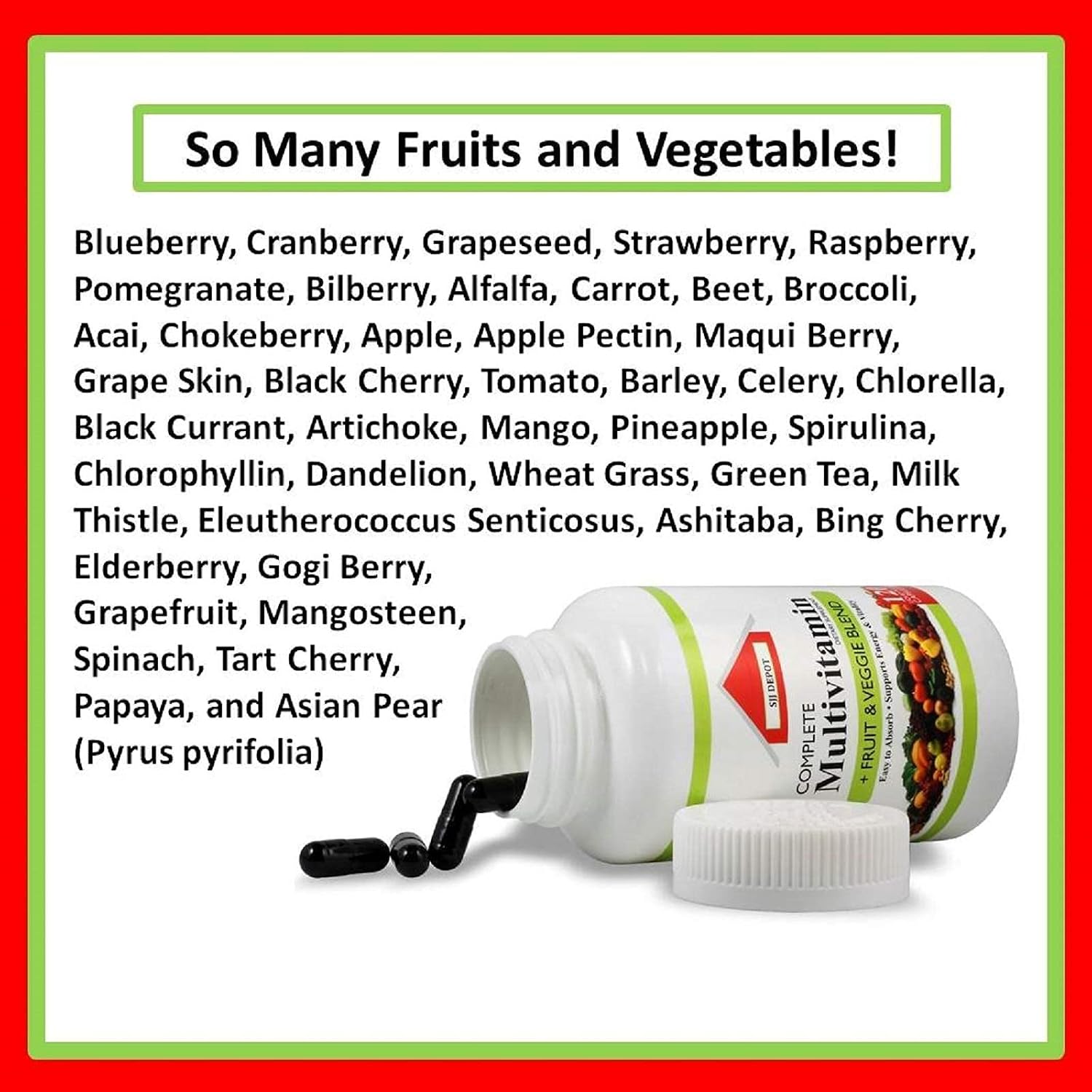 120 Multivitamin Fruit and Vegetable Liquid Capsules, Loaded Multivitamins, Supplements, Multiple Vitamin has Many Antioxidants