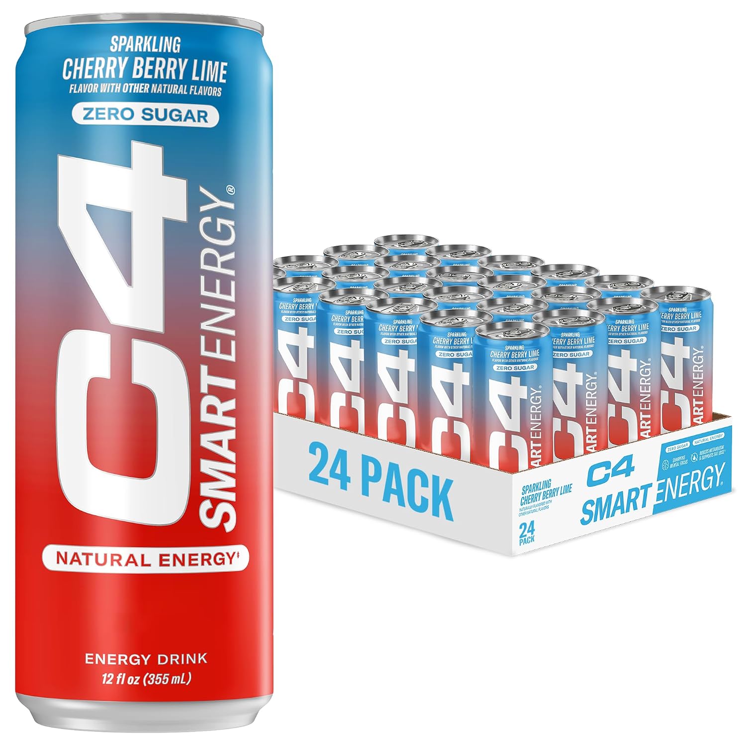 C4 Smart Energy Drink, 200mg Caffeine, 12 Fl Oz 12pk