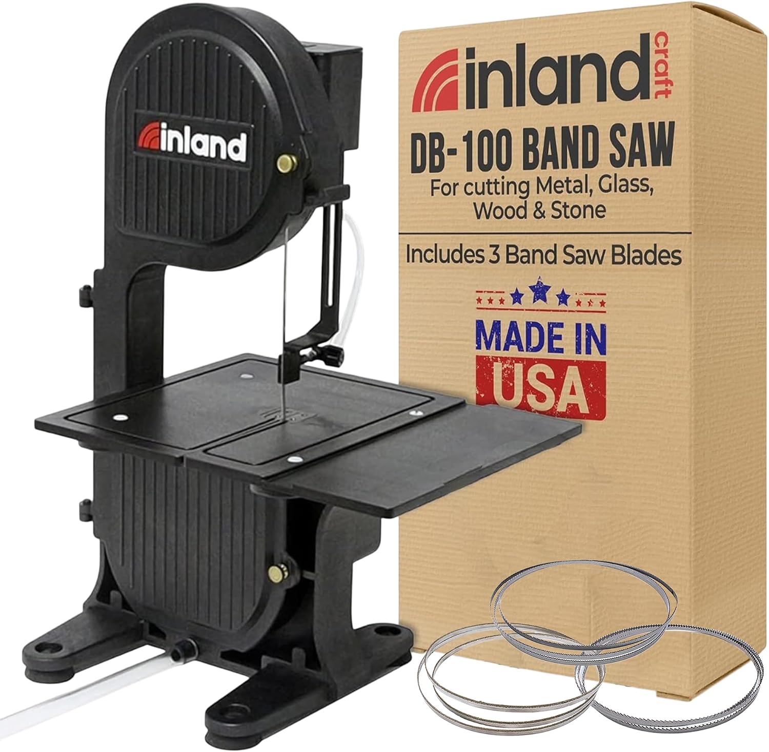 Inland Craft DB-100 Diamond Band Saw Machine for Glass, Rock, Wood & Metal