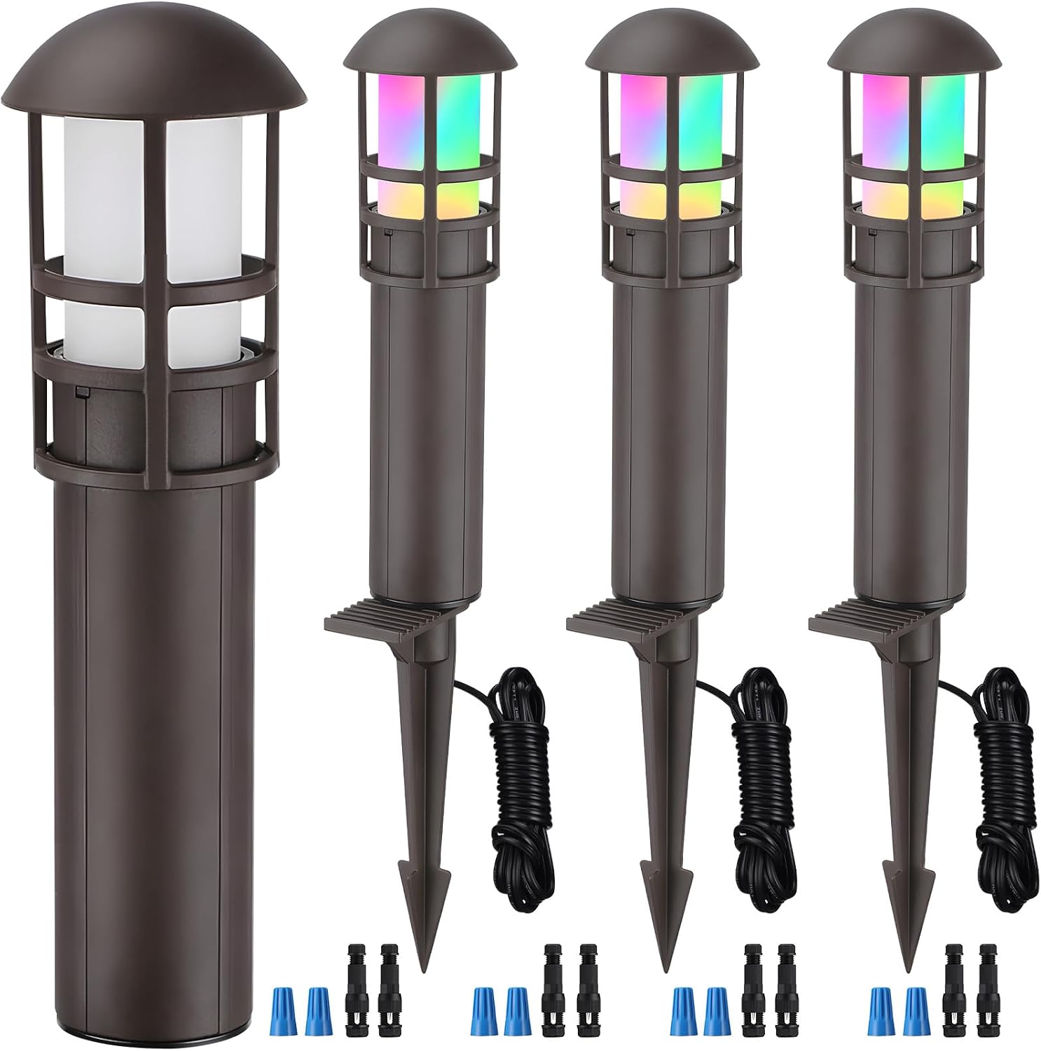 LEONLITE 8-Pack Low Voltage Landscape Pathway Lights, 3W, CRI90, 3000K