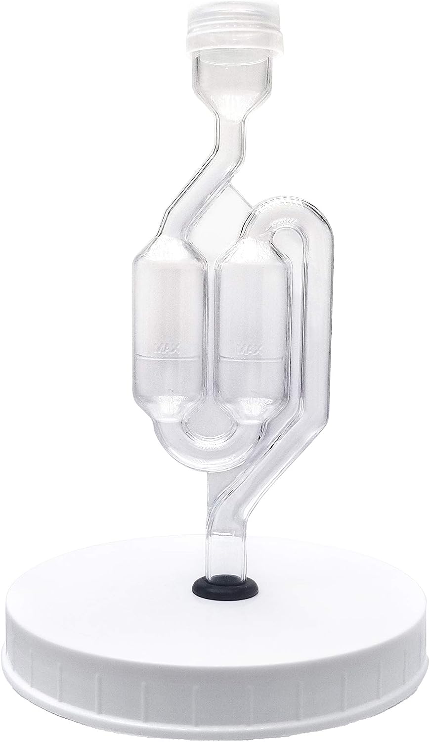 Airtight One Gallon Standard Fermentation Lid Gasket with Airlock - Turns Gallon Jar Into A Fermenter - Hard Kombucha, Beer, Wine, Cider, (S-Airlock)