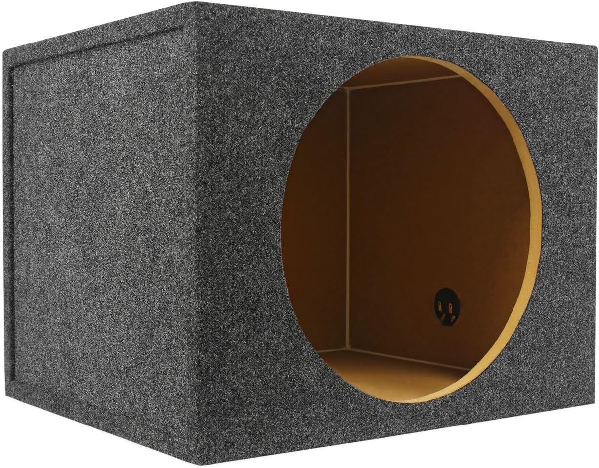 Rockville RSQ15 Single 15" 2.6 cu.ft. Sealed Car Subwoofer Enclosure Box | Made in USA, 3/4" MDF Construction, Gold Terminals, Sub Box, Precision-Cut