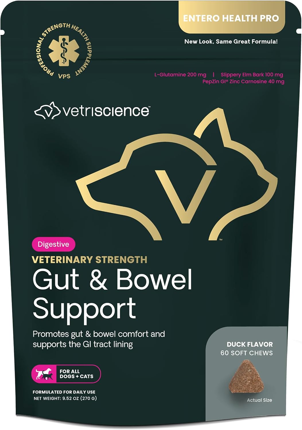VETRISCIENCE Veterinary Strength Gut & Bowel Support for Dogs & Cats - Pet Digestive Health Supplement - Gut Health Formula - Intestinal Support