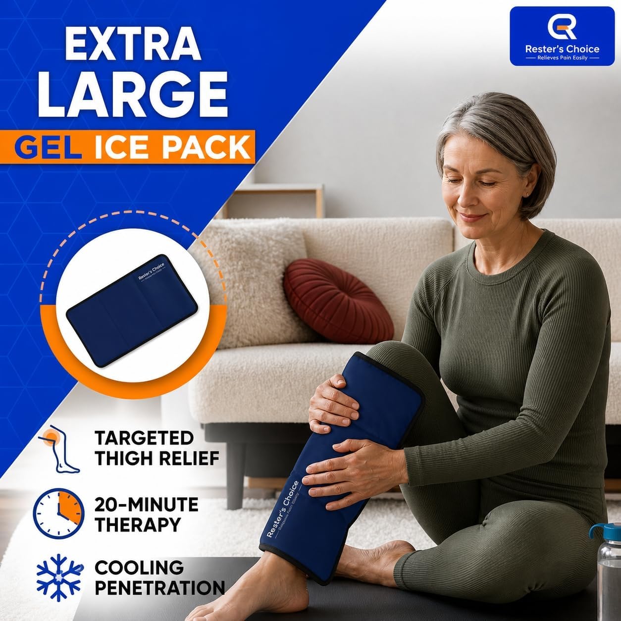 Gel Soft Flexible Ice Pack for Injuries Reusable - (Large: 11"x14.5") for Hip, Shoulder, Knee, Back - Comfy Cold Pack Compress for Swelling, Bruises, Surgery