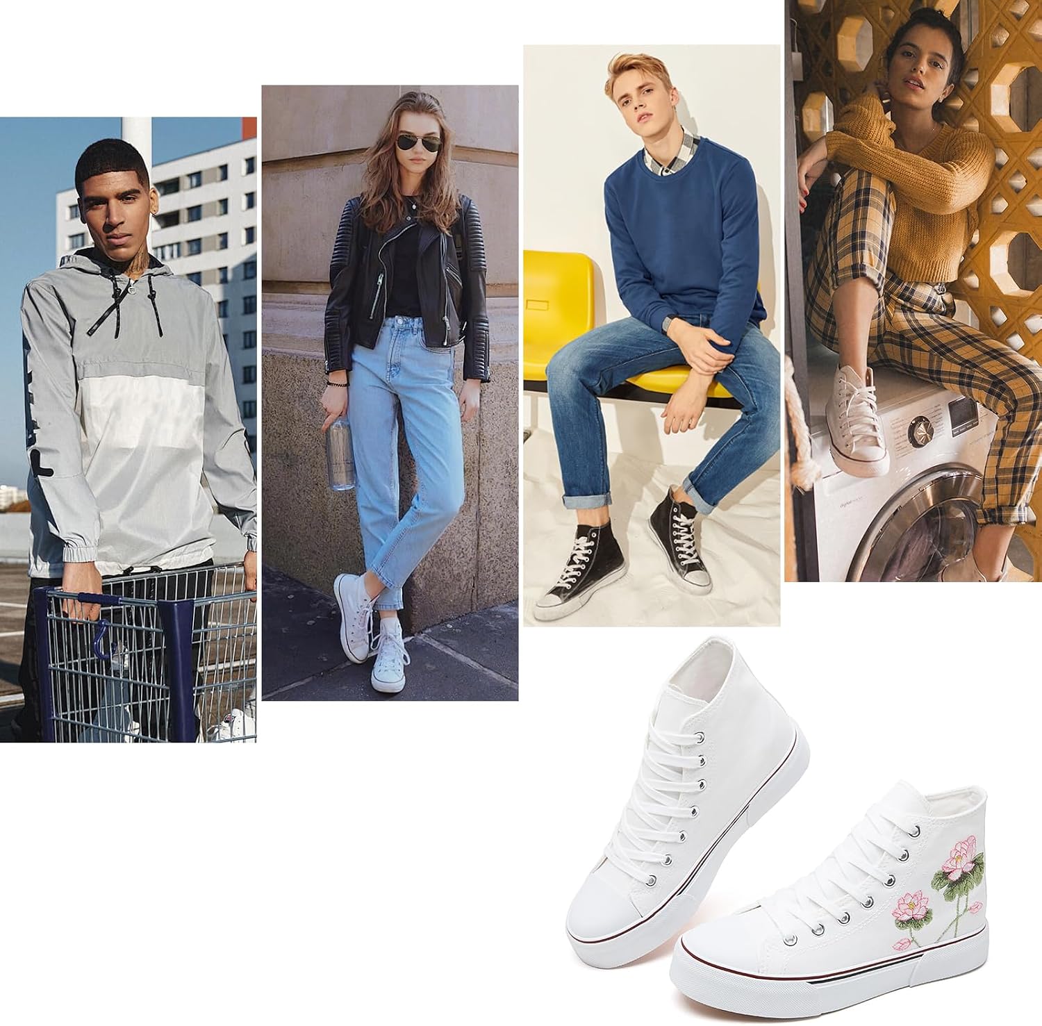 hash bubbie High Top Canvas Sneakers Fashion Walking Shoes