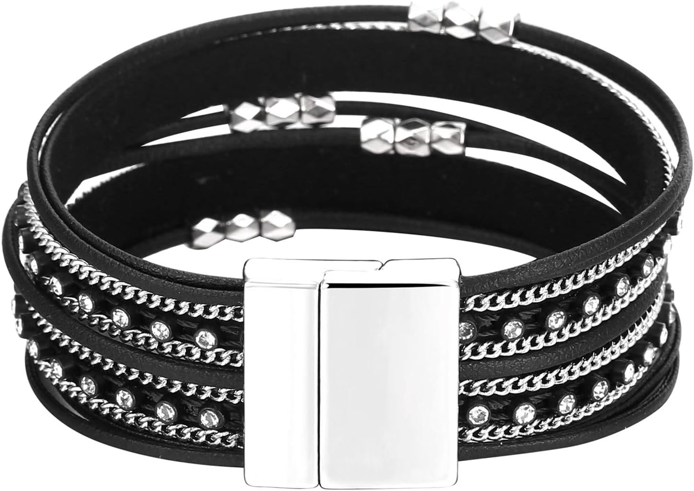 Fesciory Leather Wrap Bracelets for Women, Boho Western Layered Jewelry