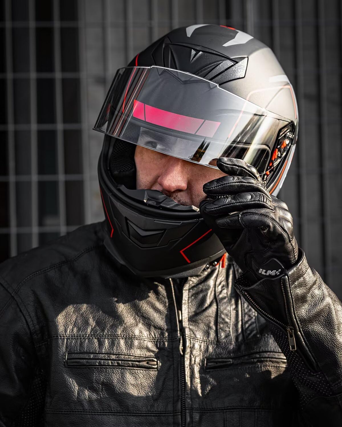 ILM Full Face Motorcycle Helmet for Motocross Street Bike DOT Certified 2 Visors Model-317(Gloss Black, L)