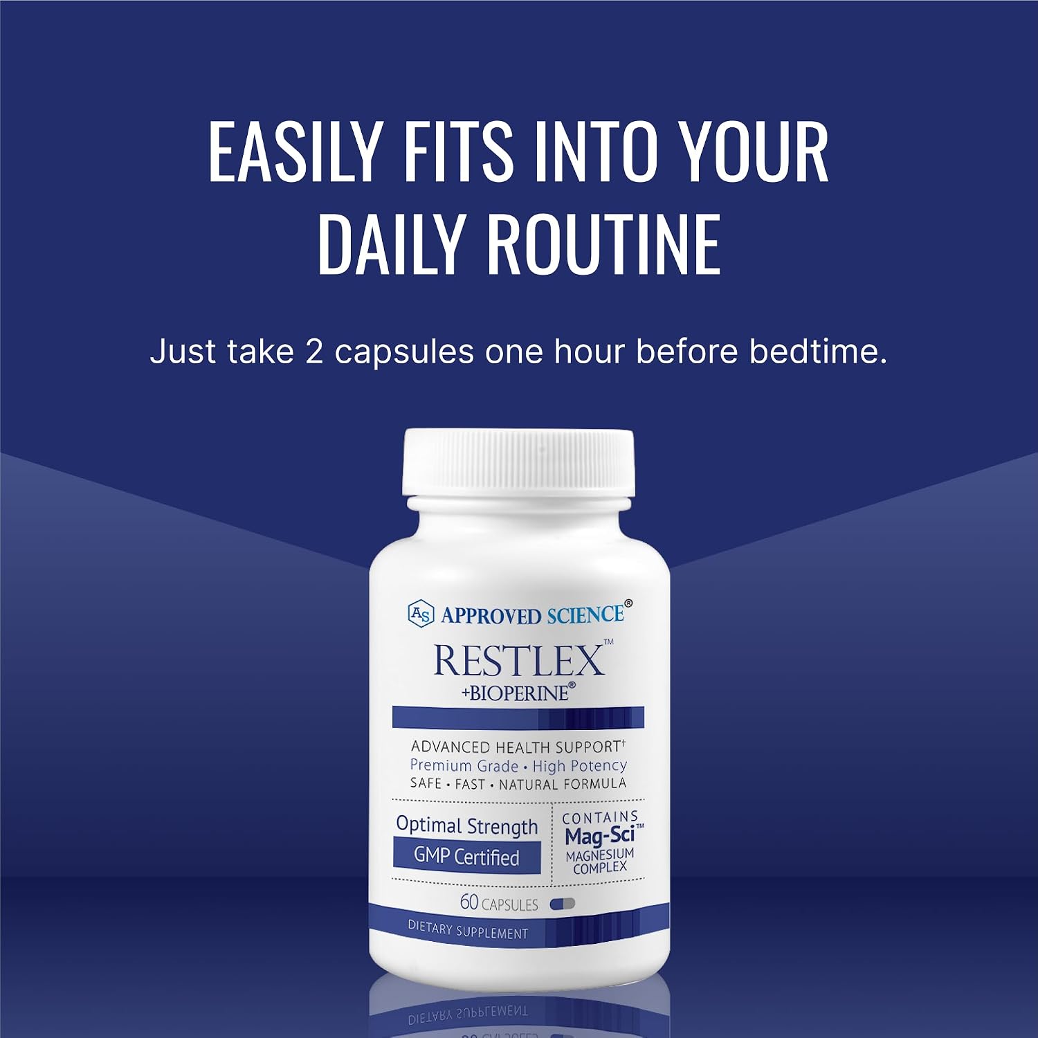 Approved Science Restlex for Restless Legs – Magnesium Glycinate for Calm Legs and Restful Legs – Natural Itching, Crawling