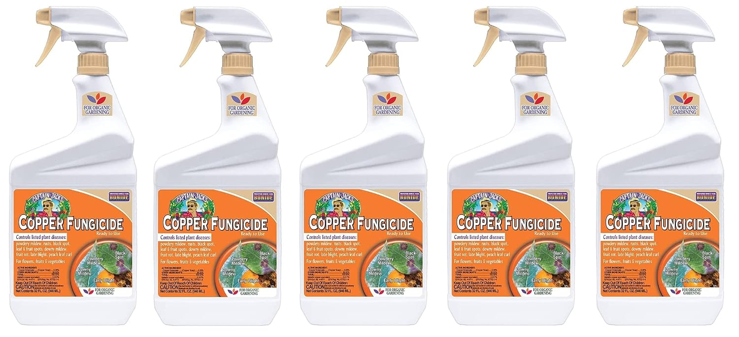 Bonide Captain Jack's Copper Fungicide, 32 oz Ready-to-Use Spray for Organic Gardening, Controls Common Diseases | For Organic Gardening, Controls Common Diseases on Plants