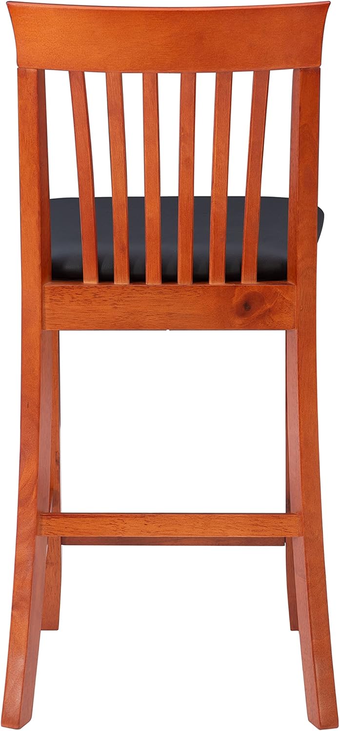 Linon Torino Collection Craftsman Counter Stool, 17.25"W x 19.5"D x 37"H, Black
