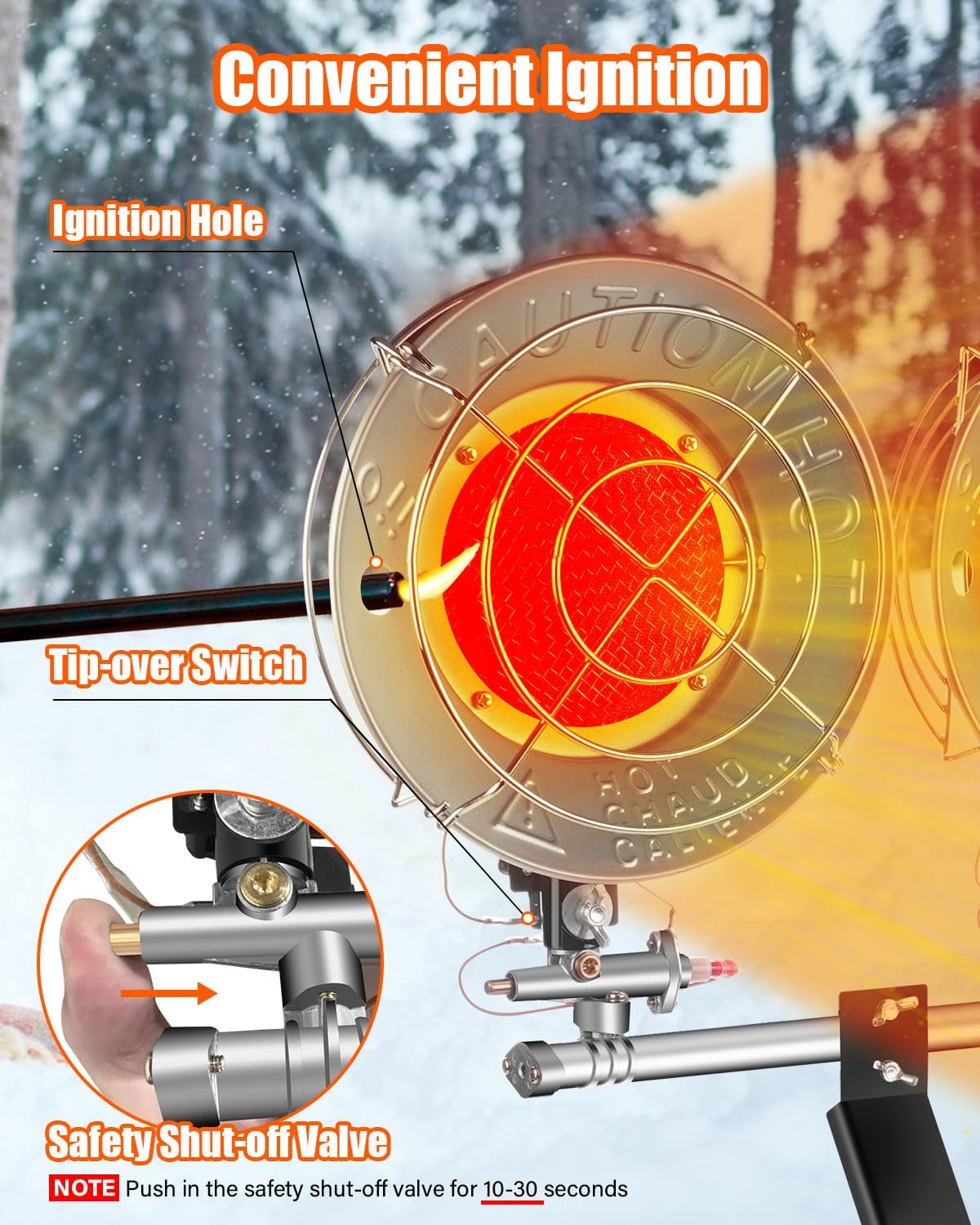 30000 BTU Portable Propane Heaters for Indoor Outdoor Use