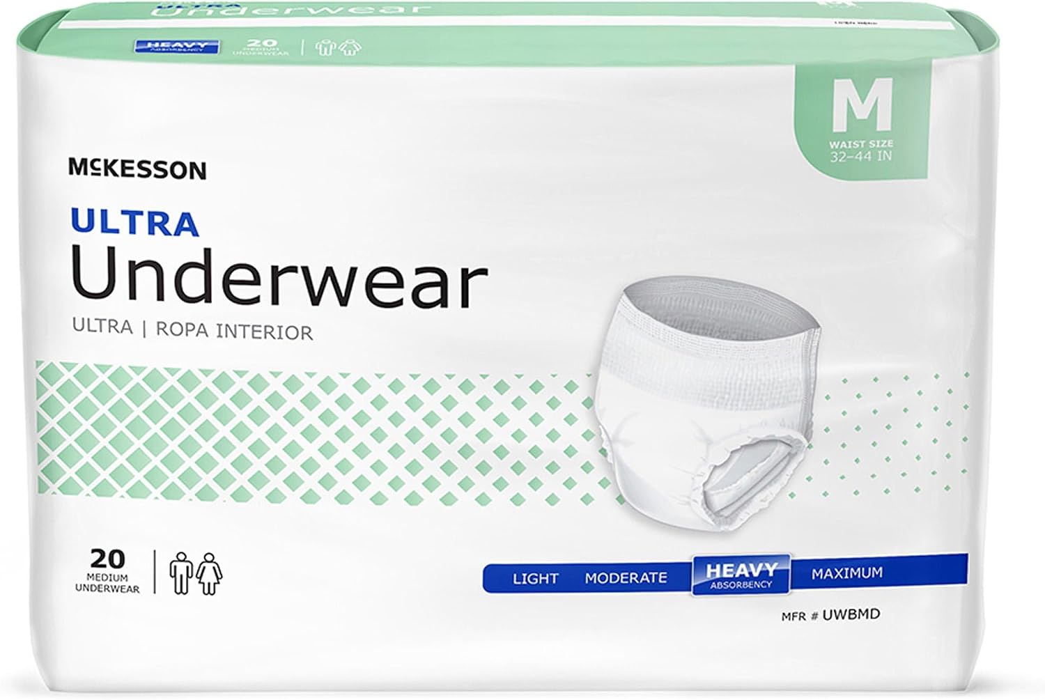 McKesson Ultra Adult Incontinence Underwear, Heavy Absorbency, 44 in, 80 ct | Postpartum and Incontinence Support