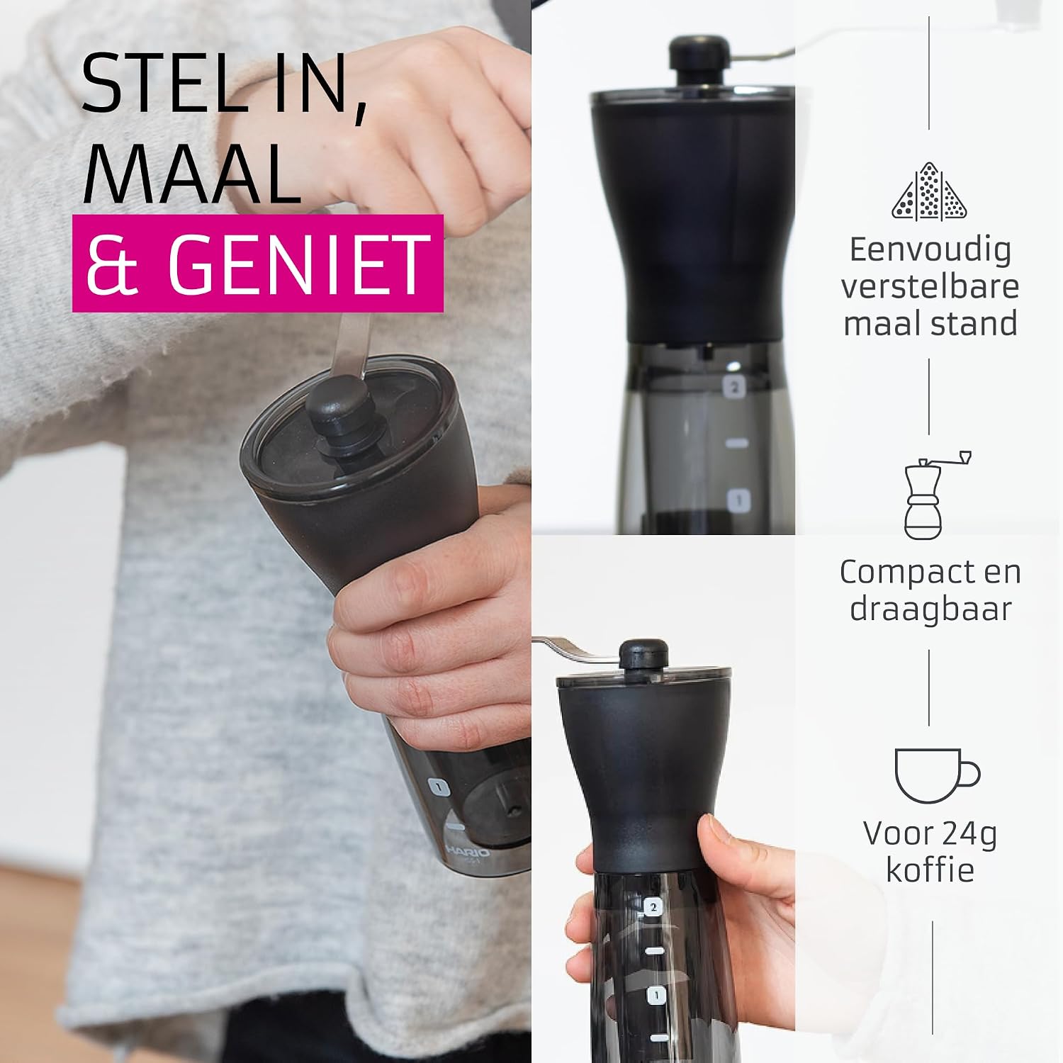 Hario "Mini-Slim Plus" Ceramic Coffee Mill