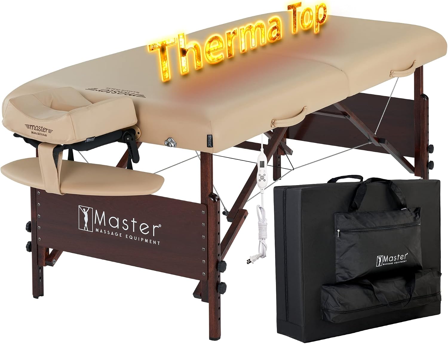 Master Massage 30" Del Ray Pro Portable Massage Table Package, Sand Color, Luxurious with 3" Thick Cushion of Foam