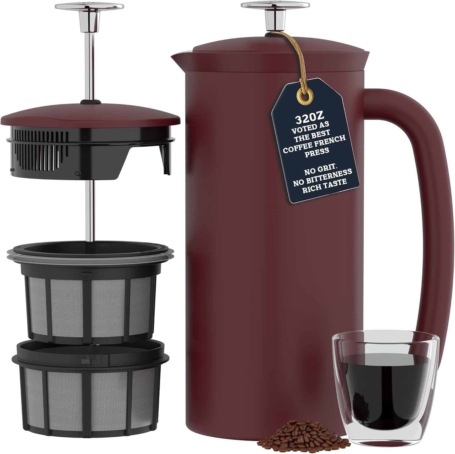 ESPRO P7 French Press, 18oz, Brushed, Stainless Steel Coffee Maker | Double Filter Coffee Press, Grit-Free Coffee, Heat Resistant Insulated tea Press, Easy Hot and Cold Coffee Brewer, Tea Brewer