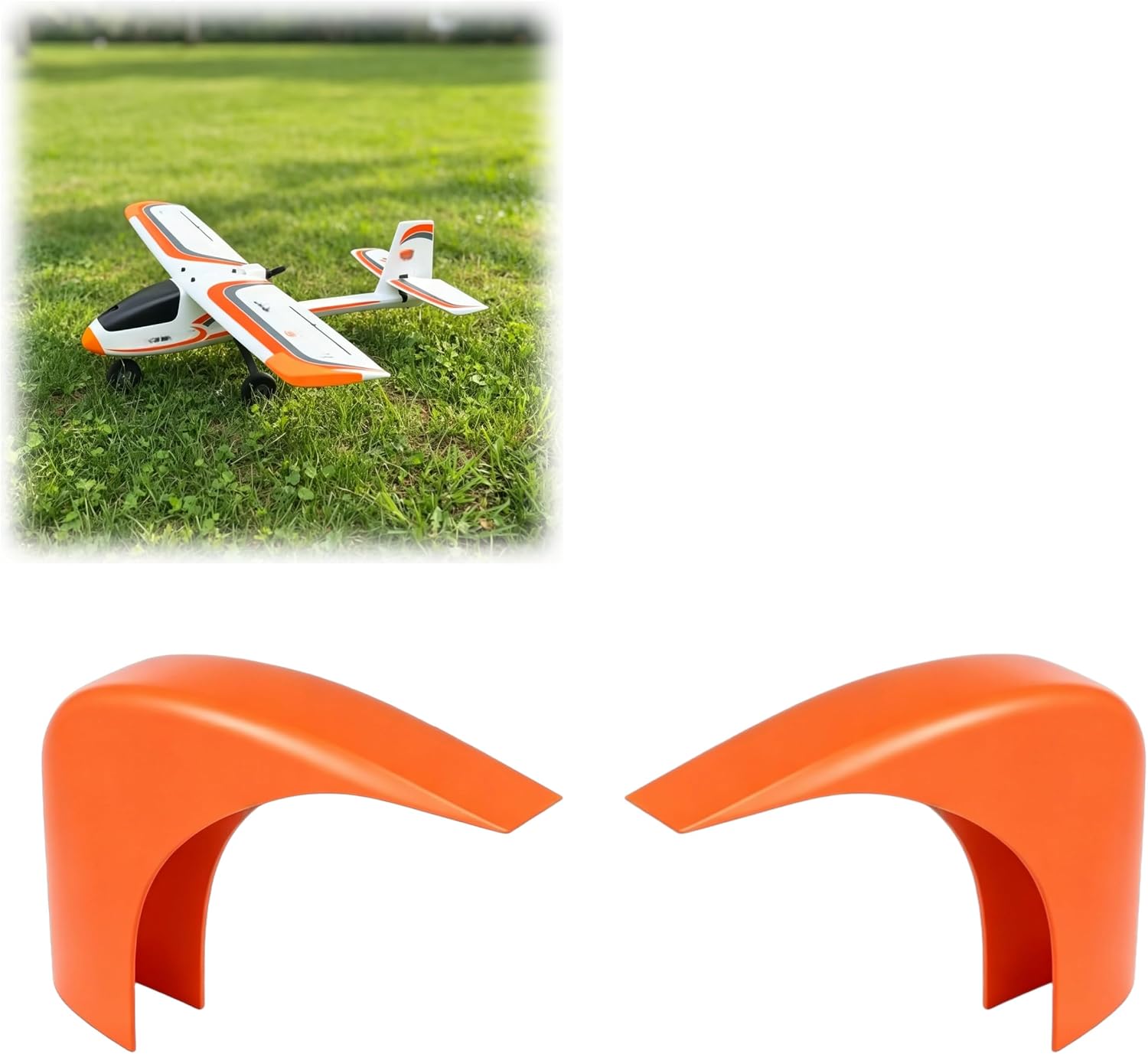 RC Airplane Wing Tip Guard Set Compatible with hobbyzone AeroScout S2 1.1m, Left Right Wingtip Armor Foam Wing Edge Cover Orange