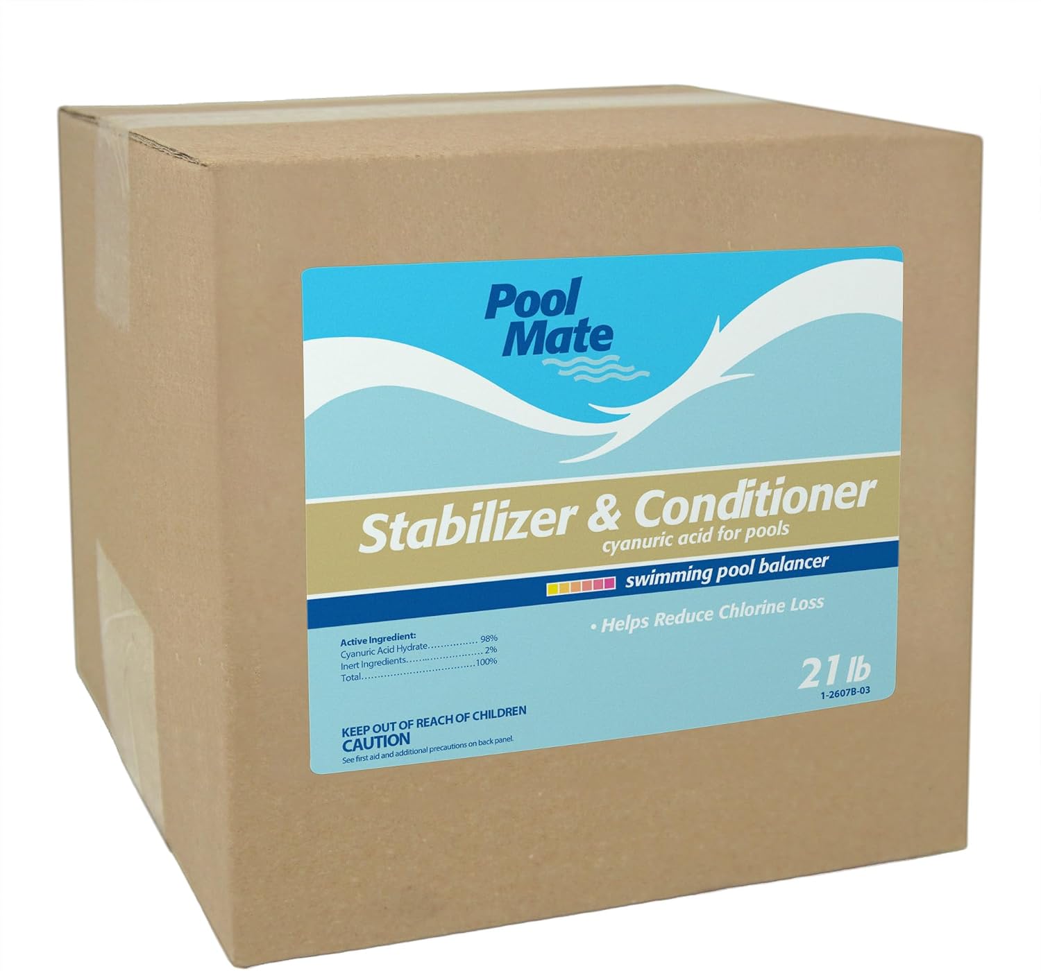 Pool Mate 4-Pounds Premium Pool Stabilizer and Conditioner | Chlorine Stabilizer, Concentrated Cyanuric Acid for Pools, Helps Chlorine Last Longer, 6oz raises CYA 10ppm per 5,000 gallons