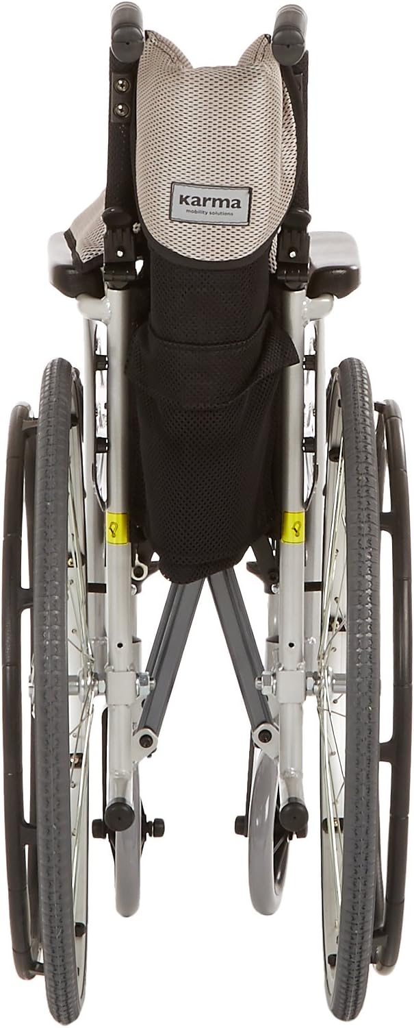 Karman 25 lbs Ergonomic Wheelchair with Removable Footrest 18" Silver