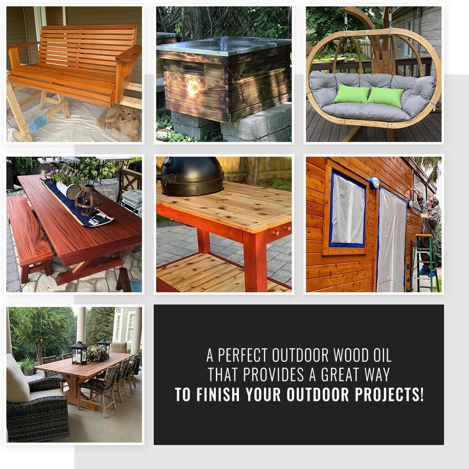 Real Milk Paint, Wood Finish for Outdoor Furniture Gallon Outdoor Defense Oil, Sealer, Protector with Tung Oil for Finishing Fence, Deck, Cedar Garden Bed