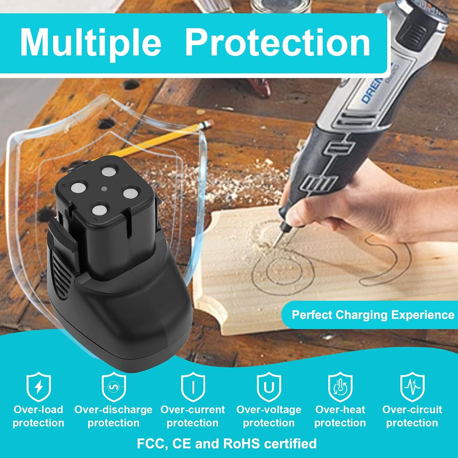 CREABEST 7.2V 3500mAh Ni-MH Battery Compatible with Dremel 757-01 7700 | MultiPro Cordless Rotary Tool Models Replacement for Dremel 7700-01 7700-02