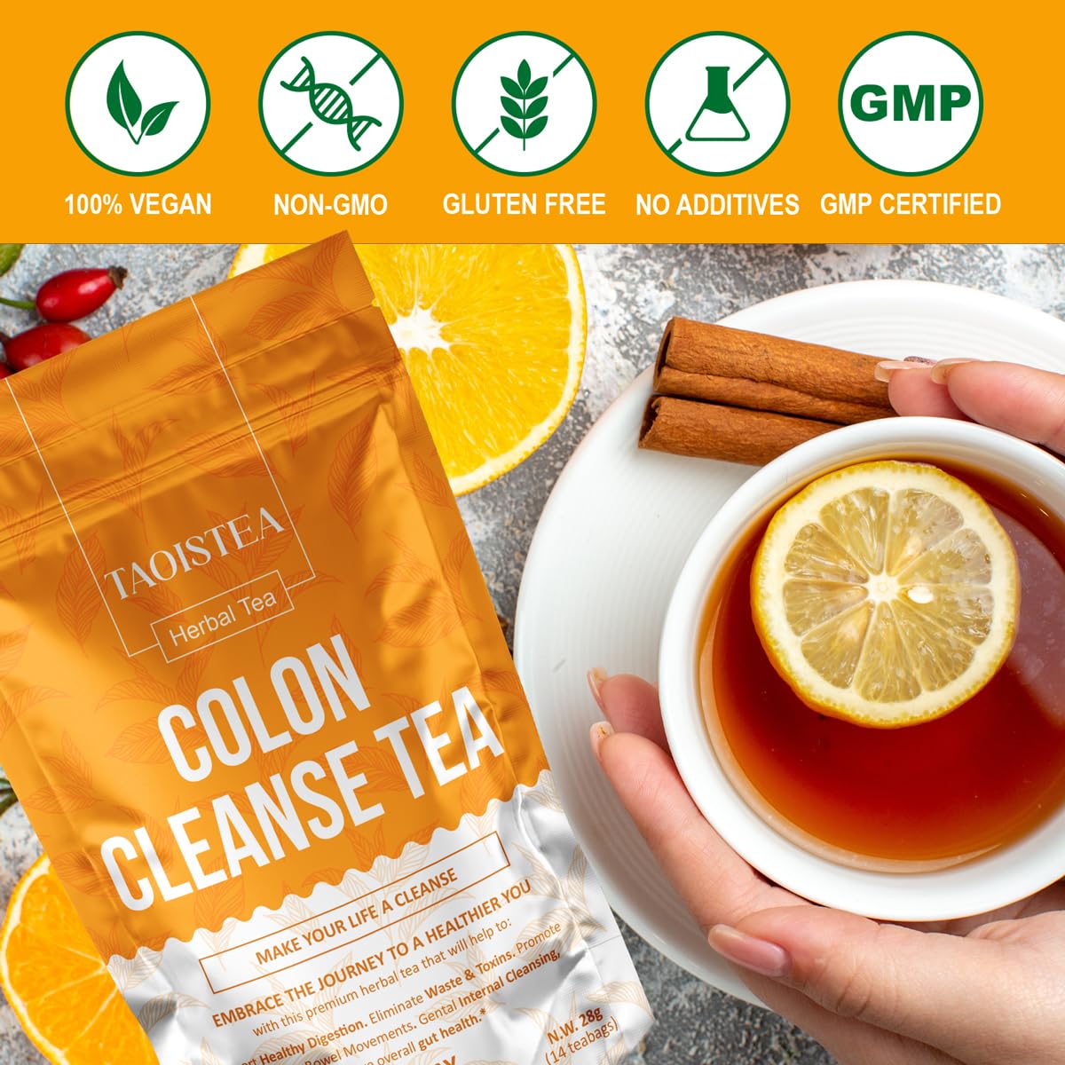 TAOISTEA 14 Day Detox Tea for Weight Loss, Body Cleanse, Metabolism Boost - Morning Boost and Night Cleanse Teas
