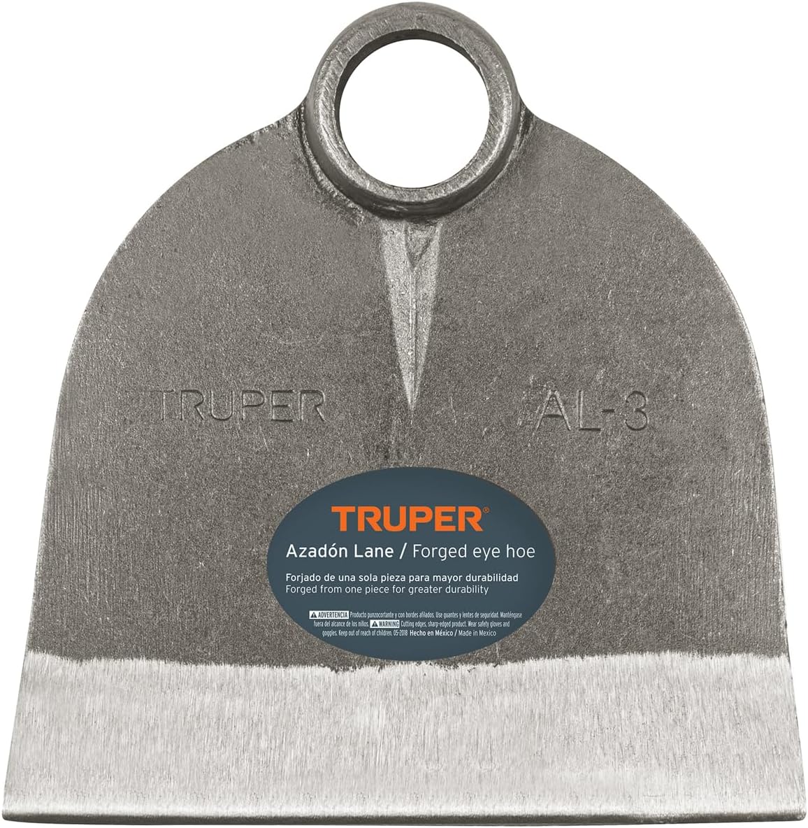 Truper Lane No. 3 Field Hoe Head, 2.1 lb Forged Steel, Heavy-Duty Replacement Hoe Head for Agriculture and Landscaping (Model AL-3/10609)