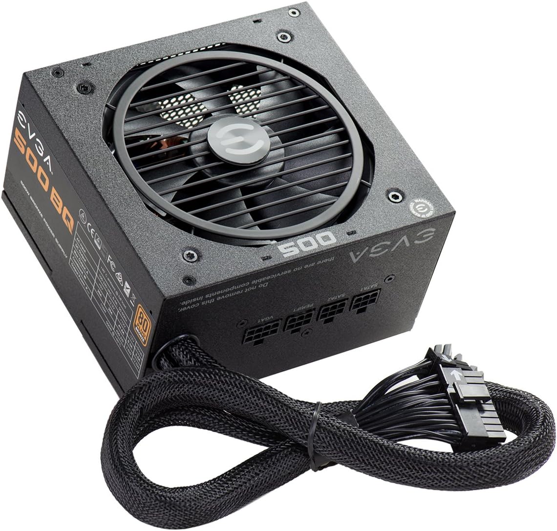 EVGA 110-BQ-0500-K1, 500 Bq, 80+ Bronze 500W, Semi Modular, FDB Fan, 3 Year Warranty, Power Supply