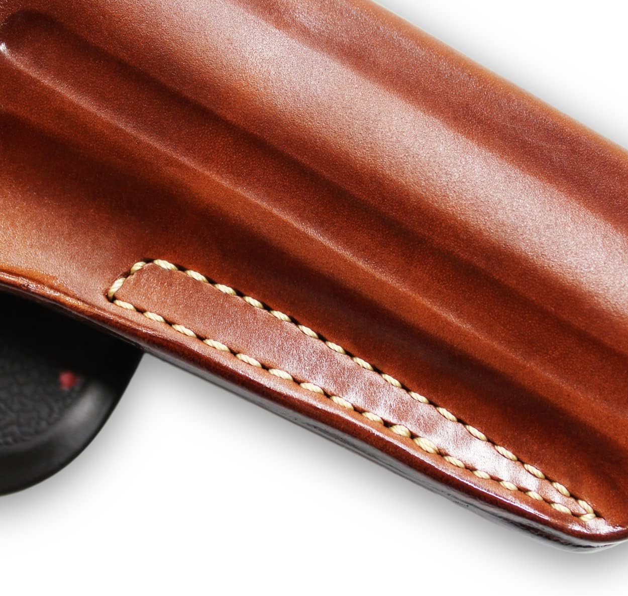 Masc OWB Leather Paddle Revolver Holster with Retention Strap, Fits Python .357 Magnum 6-inch, Right Hand Draw Brown Color #1306#