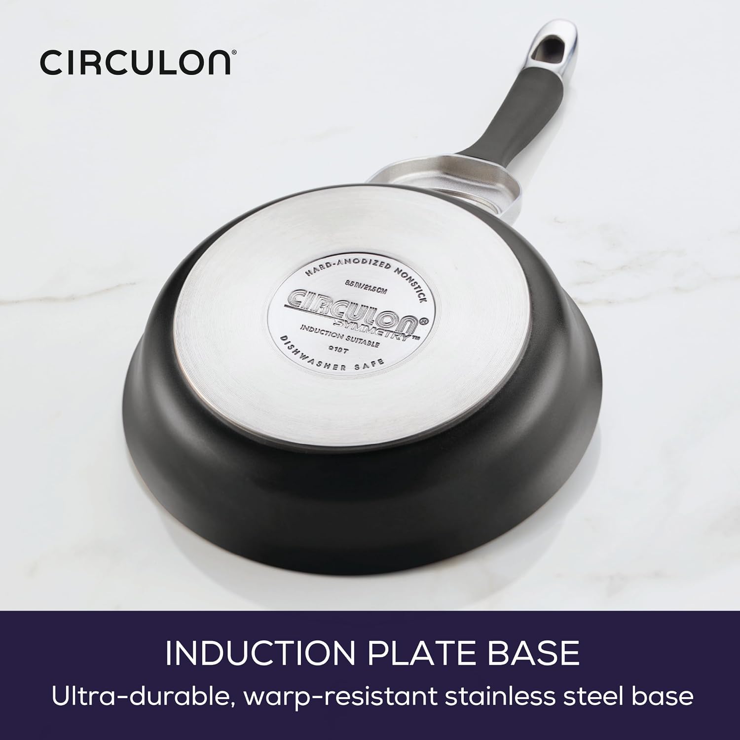 Circulon Symmetry Hard Anodized Nonstick Induction Frying Pan, 8.5-Inch Fry Pan, Black