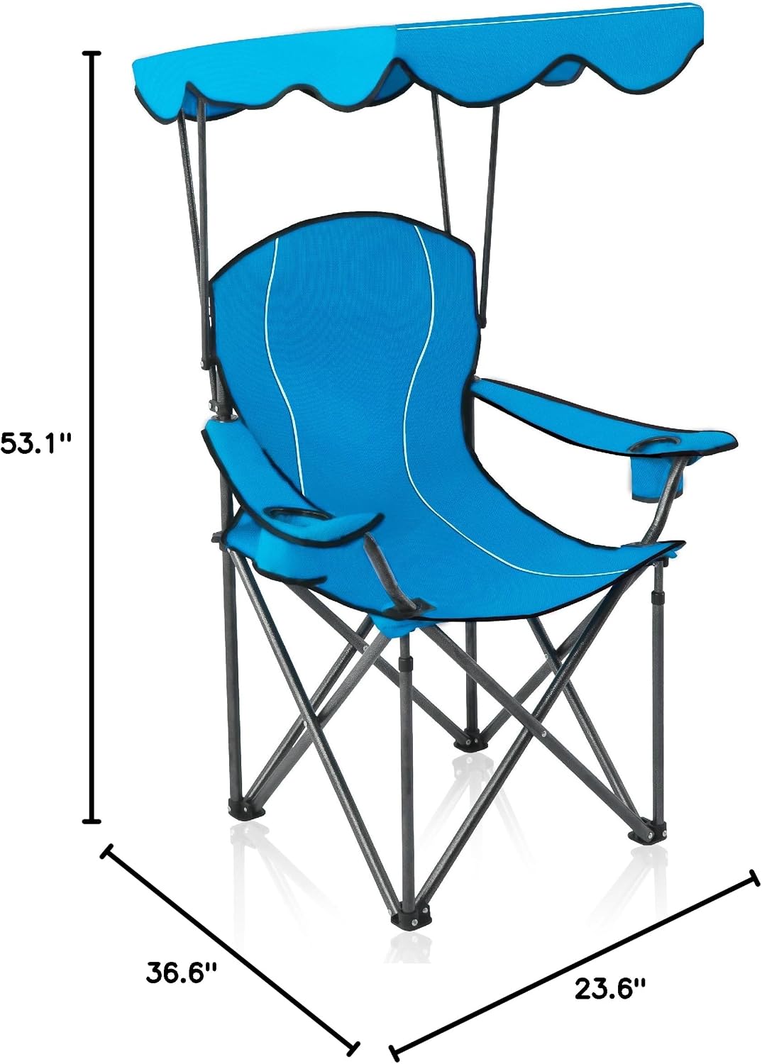 ALPHA CAMP Heavy Duty Canopy Camping Chairs with Adjustable Sunshade | Heavy duty 400 LBS, Steel Frame, Sturdy, Ergonomic,600D Oxford fabric ,Phone holder Cup holder,Carry Bag,Easy to set up