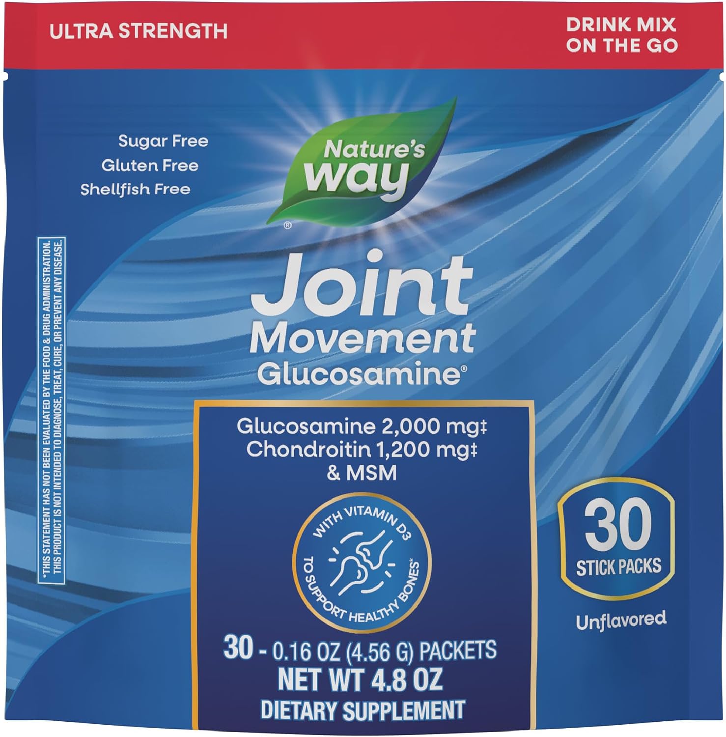 Nature's Way Joint Movement Glucosamine Liquid, Chondroitin, Berry, 16 oz | MSM with Vitamin D3 & Hyaluronic Acid, Fast-Absorbing Liquid, Joint Support Supplement*, Berry Flavored