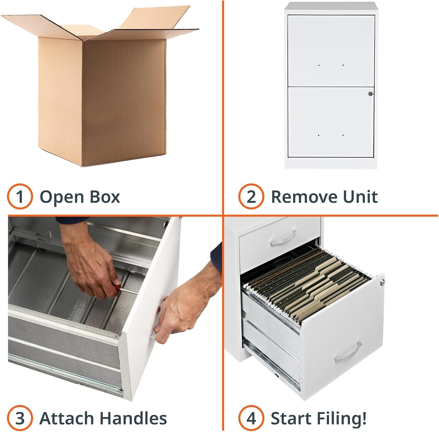 NuSparc 2 Drawer Locking Filing Cabinet | Pre-Assembled Steel Construction | Space-Saving Design is Perfect for Home and Small Office | Letter-Size | Assembled in North America