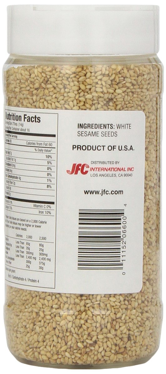 J-BASKET Sesame Seeds, White, 8-Ounce (Pack of 4)