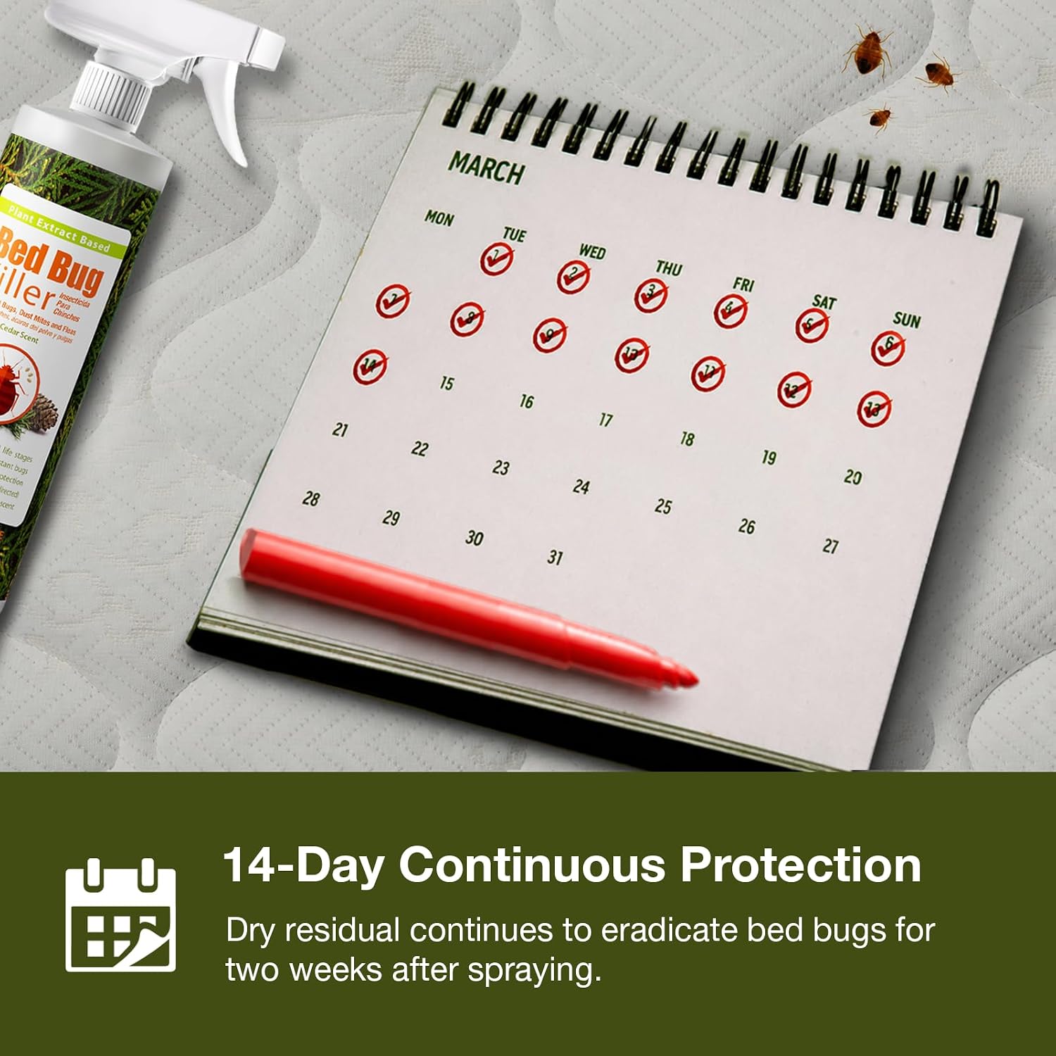 Bed Bug Killer 16 oz EcoVenger by EcoRaider, 100% Kill Efficacy, Bedbugs & Mites, Kills Eggs & The Resistant, Lasting Protection, USDA BIO-Certified, Plant Extract Based & Non-Toxic, Child & Pet Safe