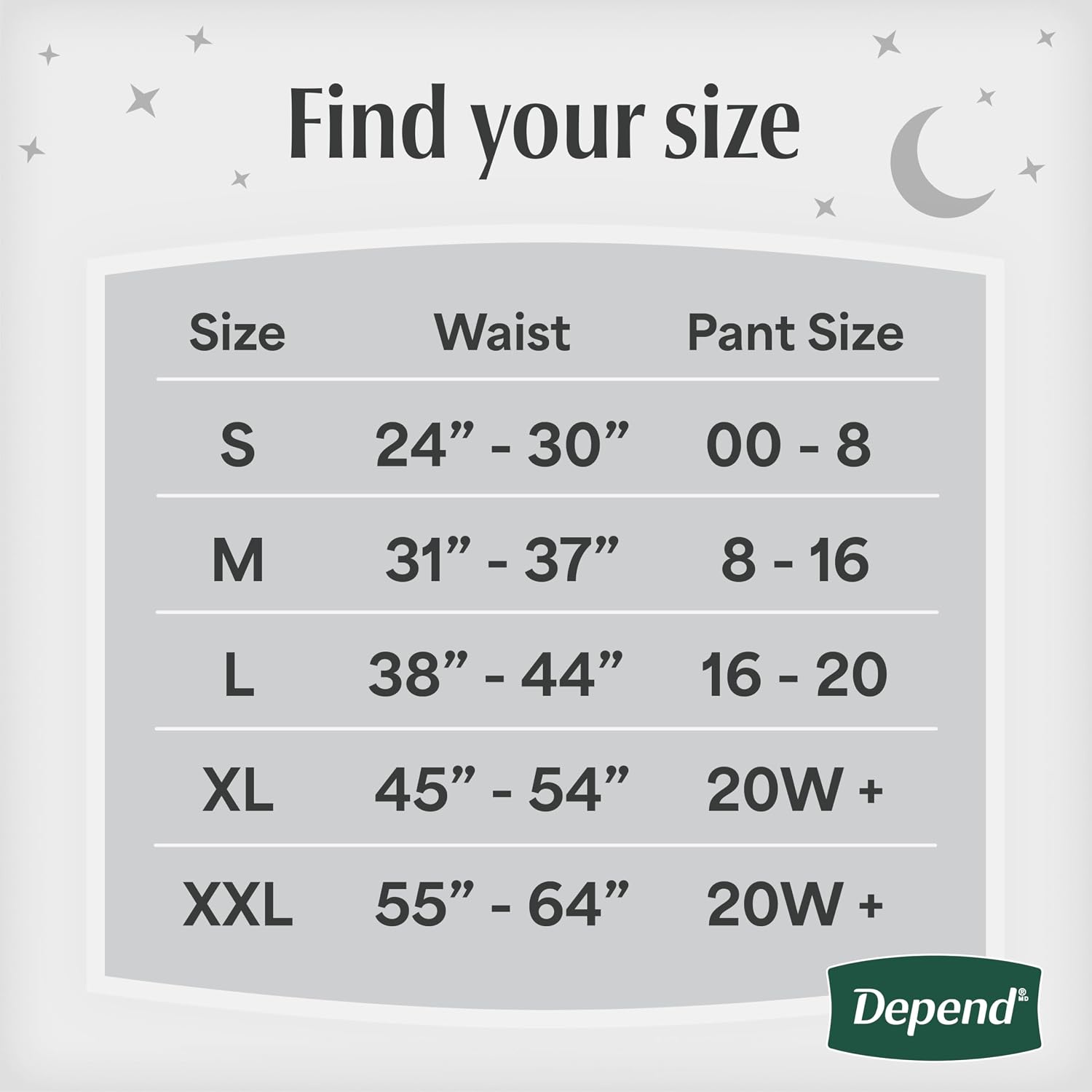Depend Night Defense Adult Diapers for Women, Medium, 15 Count