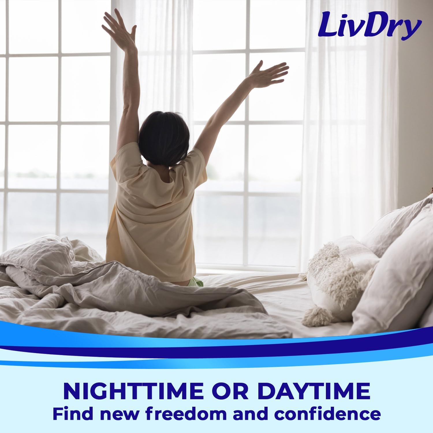 LivDry Adult XL Incontinence Underwear, Overnight Comfort Absorbency, Leak Protection, X-Large, 48-Pack