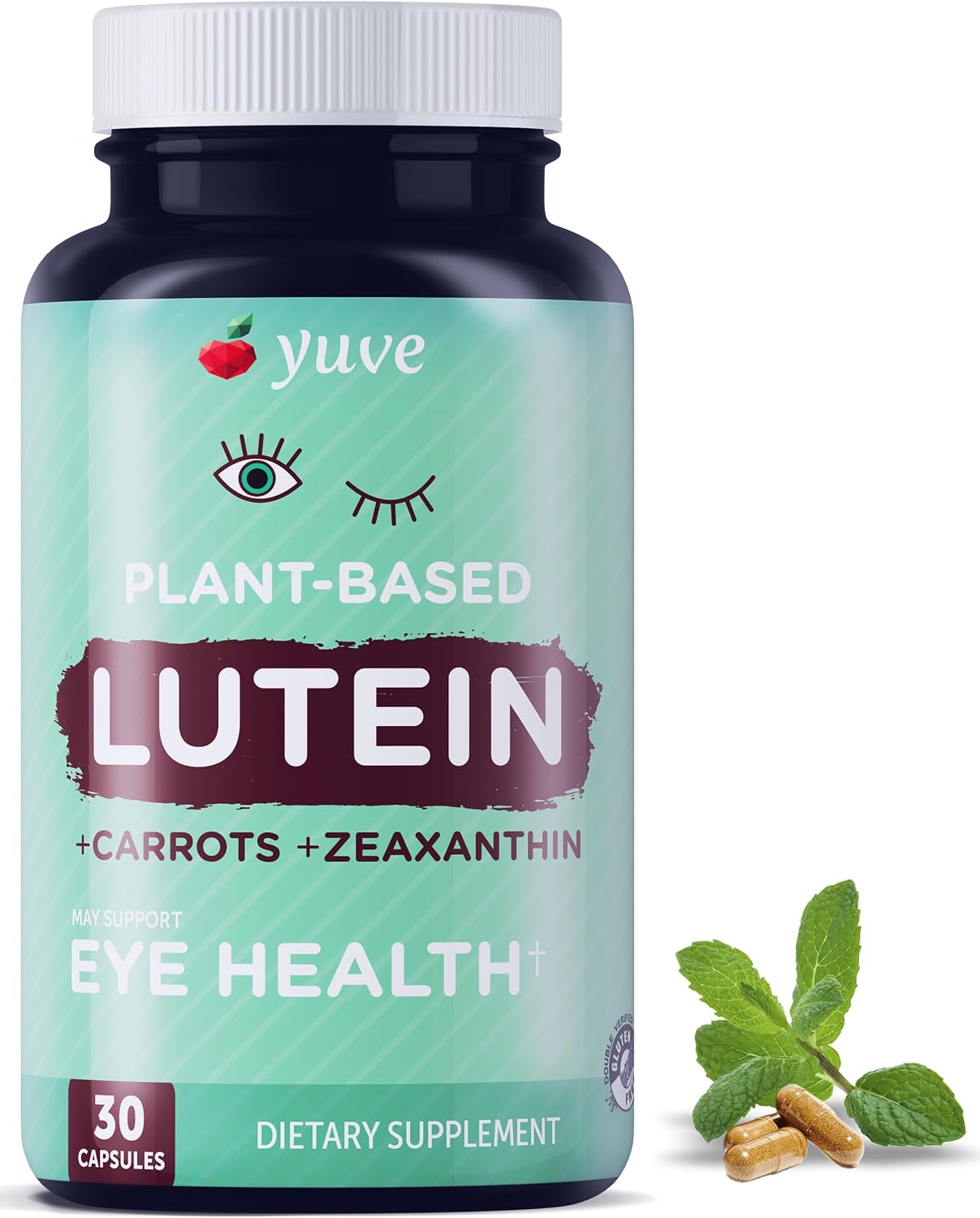 Yuve 20mg Lutein & Zeaxanthin Eye Health Supplement with Clinically Studied Lutemax 2020 Carotenoid Complex - Supports Dry Eyes