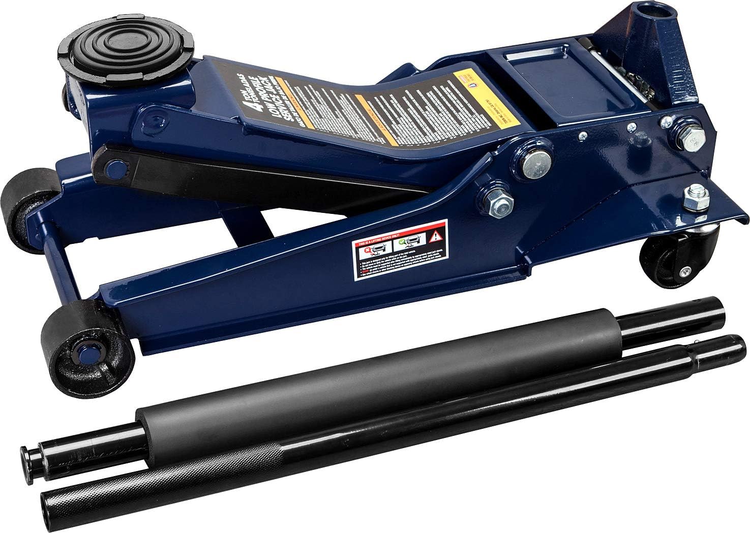 TCE TCET825051 Torin Hydraulic Low Profile Trolley Service/Floor Jack with Single Piston Quick Lift Pump, 2.5 Ton (5,000 lb) Capacity, Blue