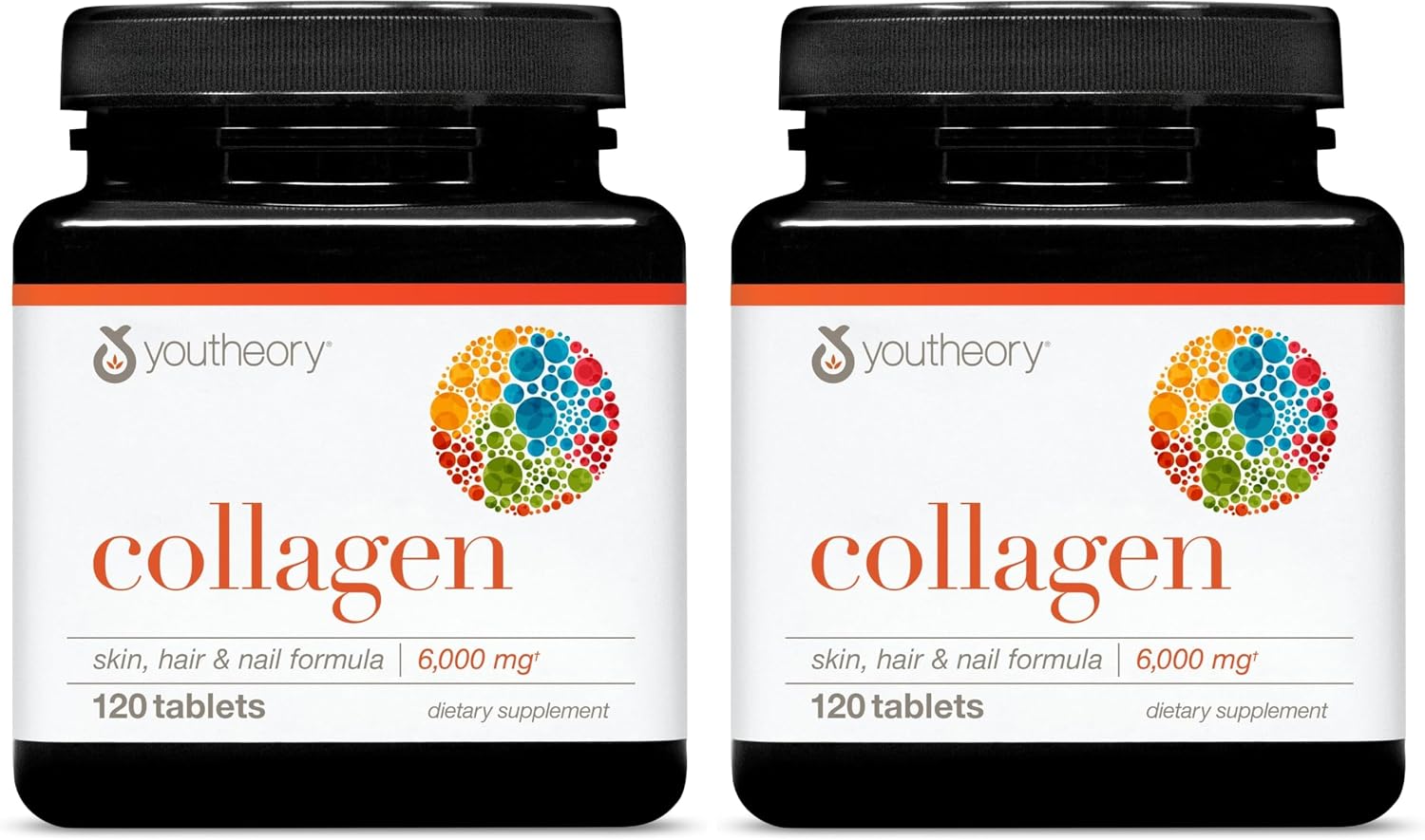 Youtheory Advanced Collagen - 6,000 mg Hydrolyzed Collagen Peptides - Includes Antioxidants & Contains Vitamin C - Hair Growth, Nails, Joint Health & Bone Support* - 290 Tablets (48-Day Supply)