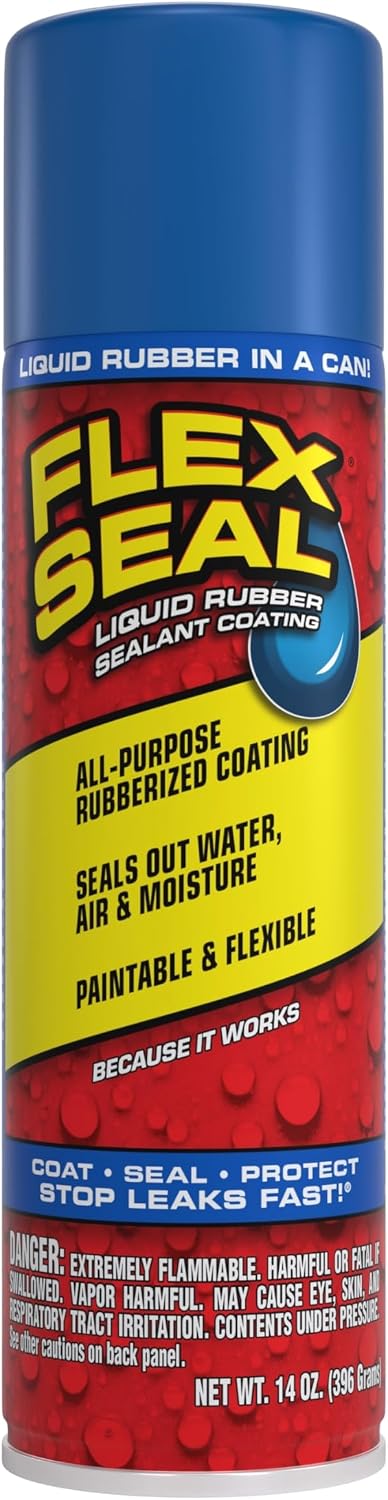 Flex Seal, 14 oz, 2-Pack, Black, Stop Leaks Instantly, Waterproof Rubber Spray On Sealant Coating, Perfect for Gutters, Wood, RV, Campers, Roof Repair, Skylights, Windows, and More