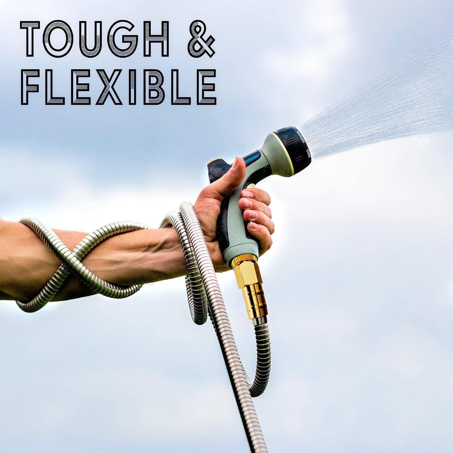 Tardigrade Metal Garden Hose 50 FT, Heavy Duty 304 Stainless Steel Water Hoses, Unmatched Durability, Flexible, No Kink & Tangle, Lightweight