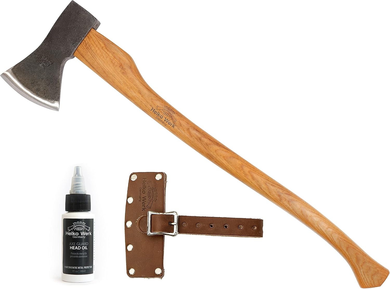1844 Helko Werk Germany Traditional Hessen Woodworker Felling Axe (13563) | Made in Germany Hand Forged Felling Axe and Cutting Forest Axe for Felling Trees Head 2-3/4 lbs, Handle 28 inches