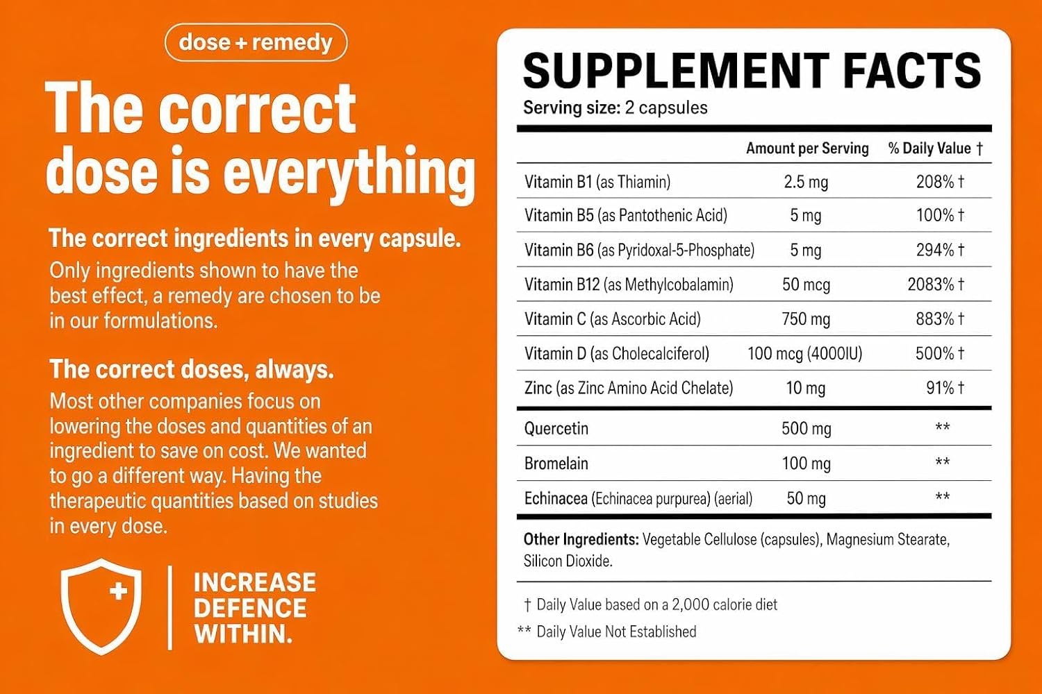 Dose of Immunity Immune Support Supplement & Booster for Adults, Zinc, 60ct