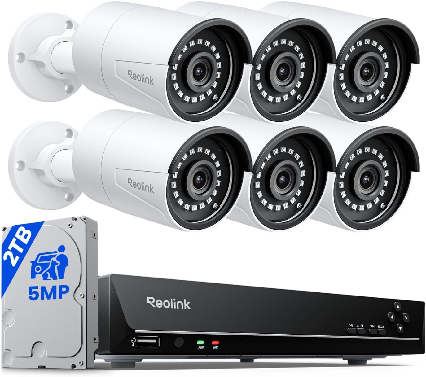 REOLINK 8CH 5MP Super HD Home Security Camera System RLK8-410B6-5MP