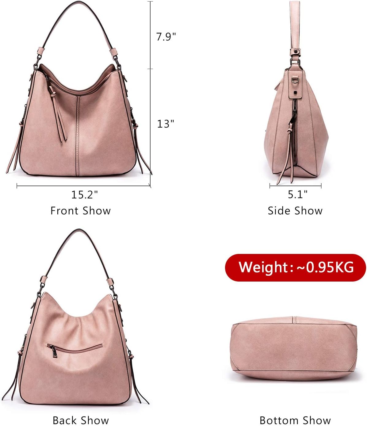 Hobo Crossbody Bag for Women, Designer Shoulder Purse Handbags
