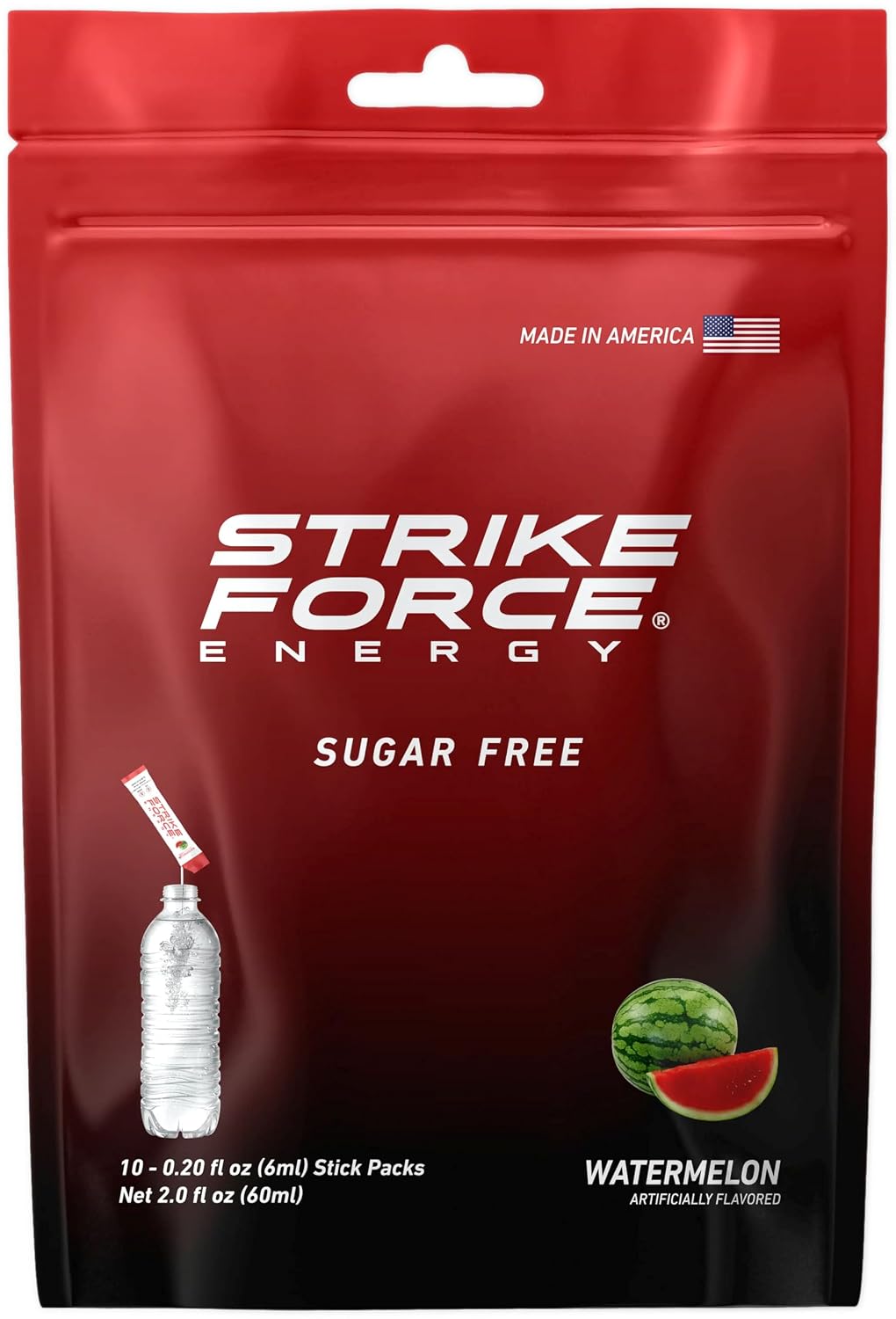 Strike Force Energy Drink Mix - Original Flavor - Natural Tasting Caffeine Drink - Turn Any Drink into a Healthy Energy Drink - Zero Calories, Keto Friendly, Sugar Free, Pre Workout (40 Liquid Packs)