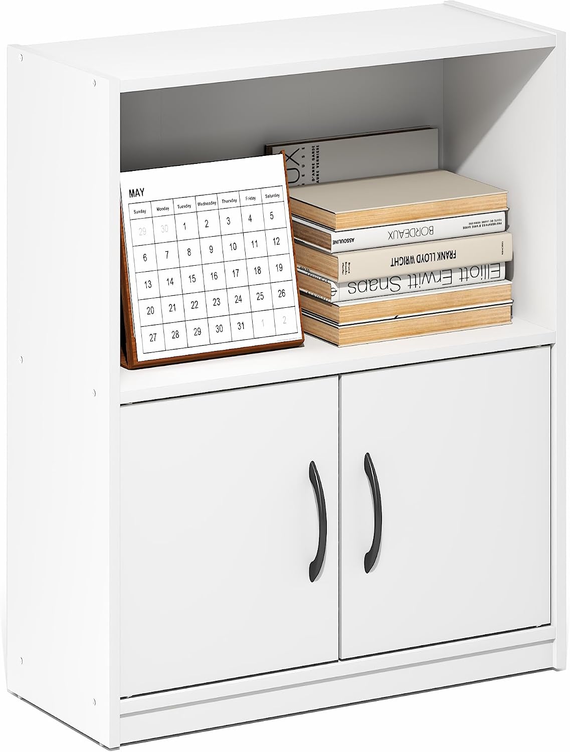 Furinno Jaya Book Shelf, 3-Tier Bookshelf, Bookcase with Adjustable Shelves, 9.5 x 24.5 x 40.3, for Organization and Storage, for Living Room, Bedroom, Home Office, White