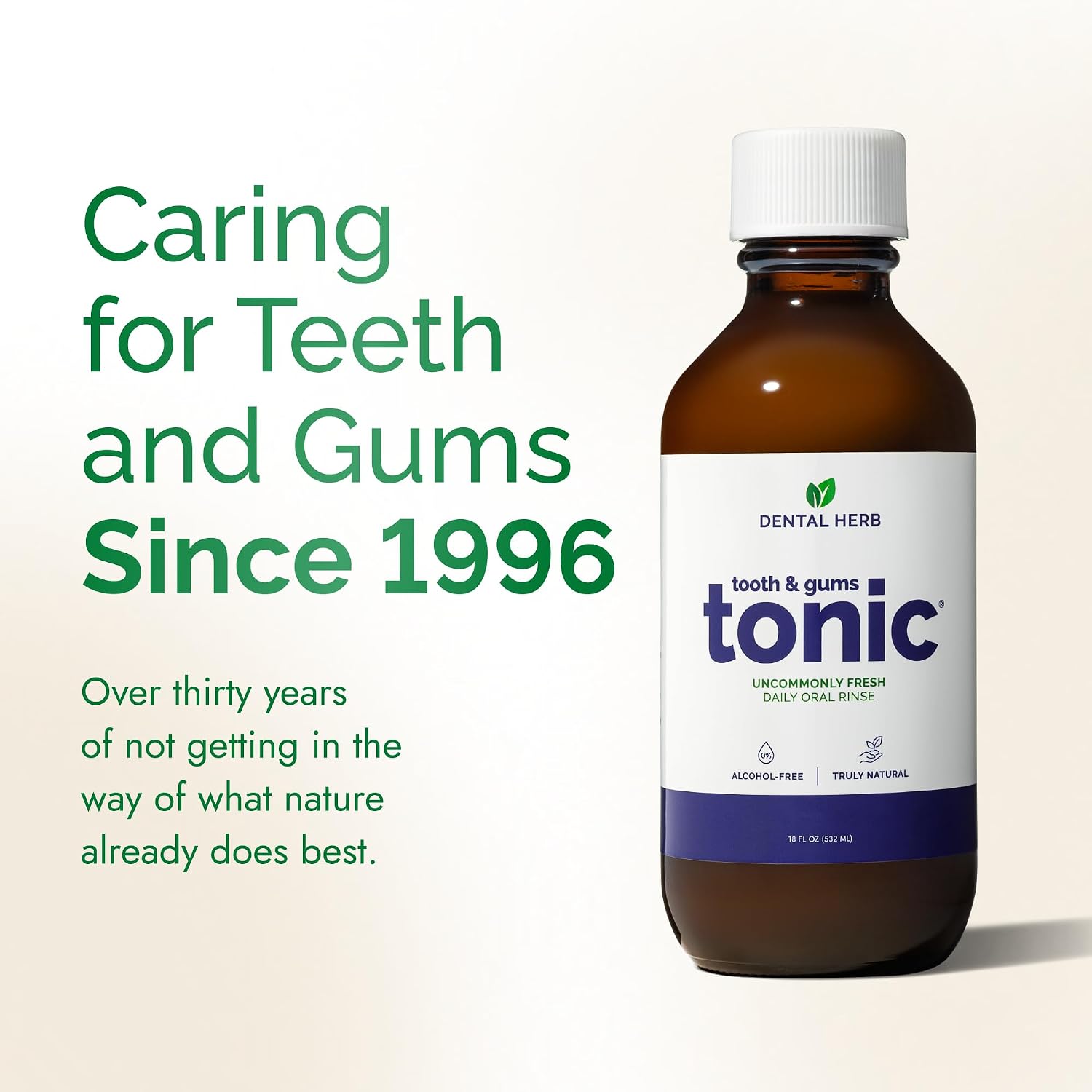 Tooth & Gums Tonic Herbal Mouthwash Oral Rinse 18fl oz, Dental Herb Company