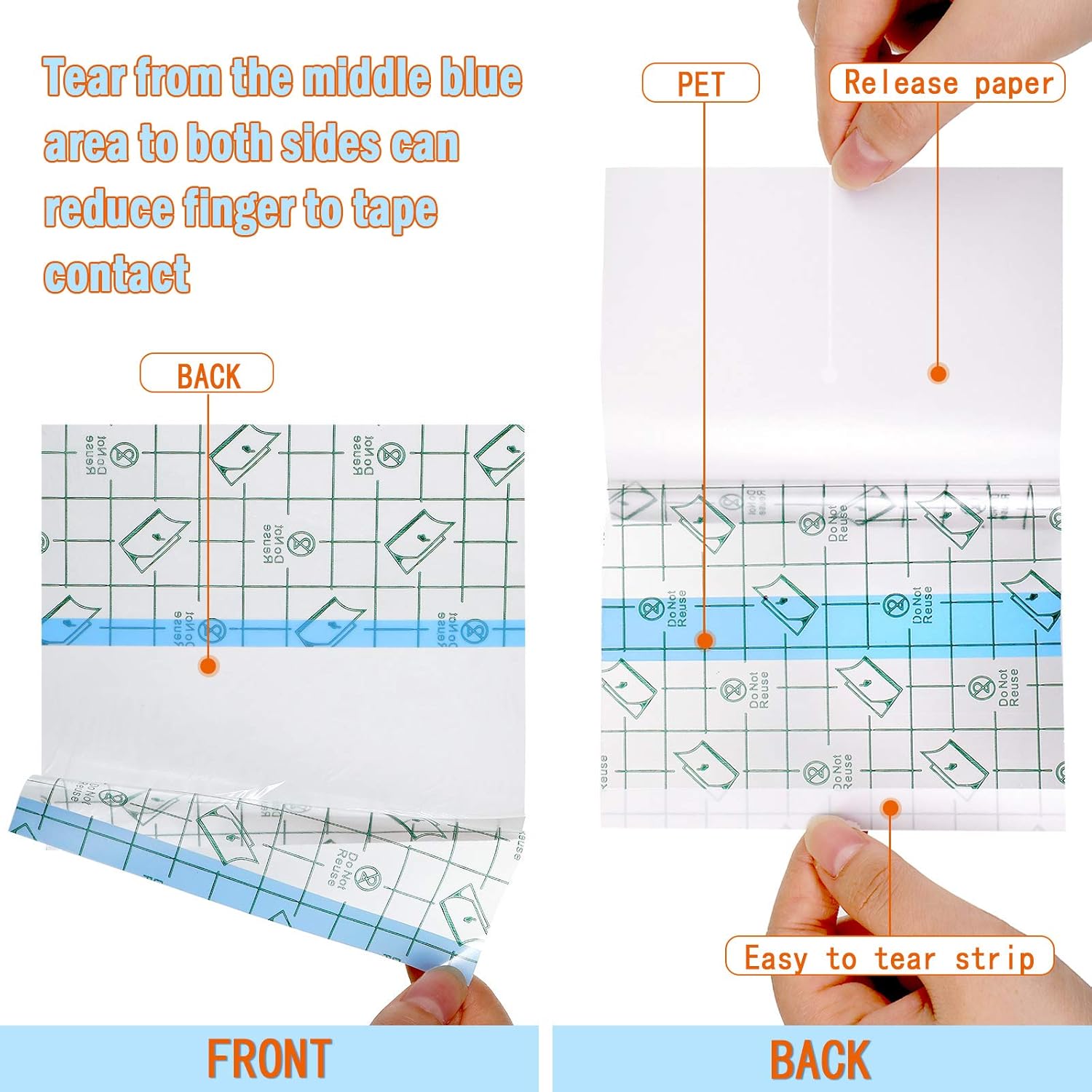 BBTO Transparent Waterproof Adhesive Dressing Bandage Tape, 6 x 197 Inch