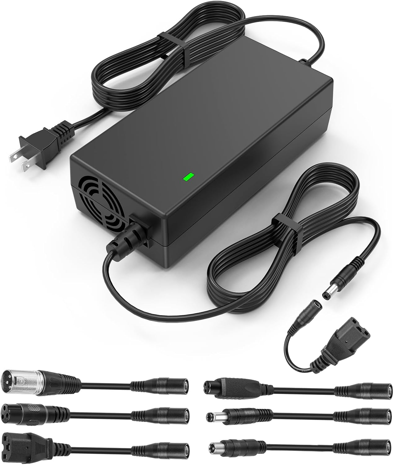 36V 1.8A Female 3-Pin XLR Lead Acid Battery Charger with 3-Prong Inline Power Supply Cord for 36V Boreem Jia, Minimoto, Rad2Go, Electric Scooter, ATV